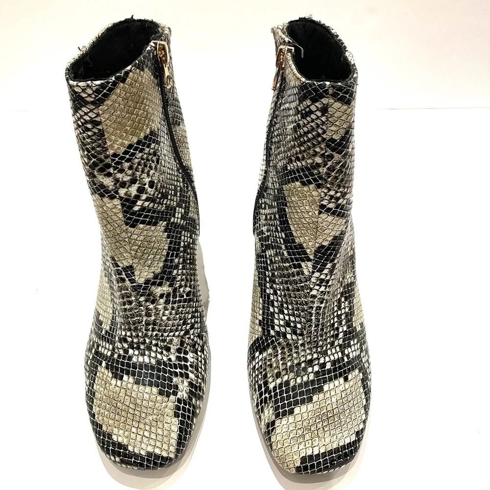 SOSO Faux Snake Skin Ankle Booties - Picture 2 of 9